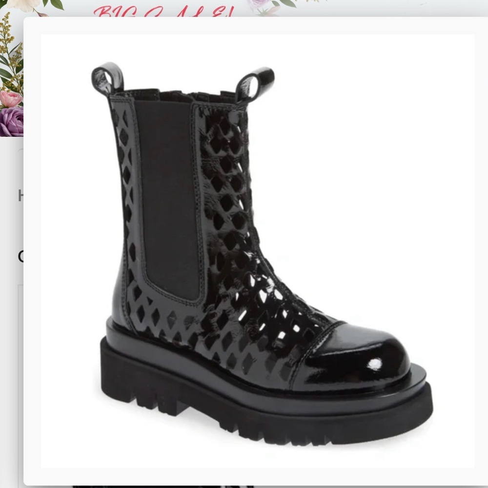Jeffrey Campbell Black Tank Netted Boots 6.5
